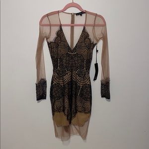 NWT FOR LOVE AND LEMONS MESH NUDE DRESS